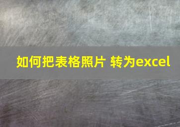 如何把表格照片 转为excel